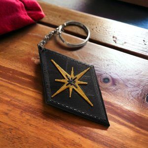Retro Style Mid Century Modern Keychain Vintage Hotel Key Green Black Gold
